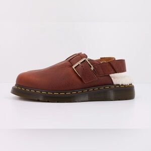 Dr. Martens Jorge II Ambassador Faux Fur Lined Slingback Mules Cognac US 9 New